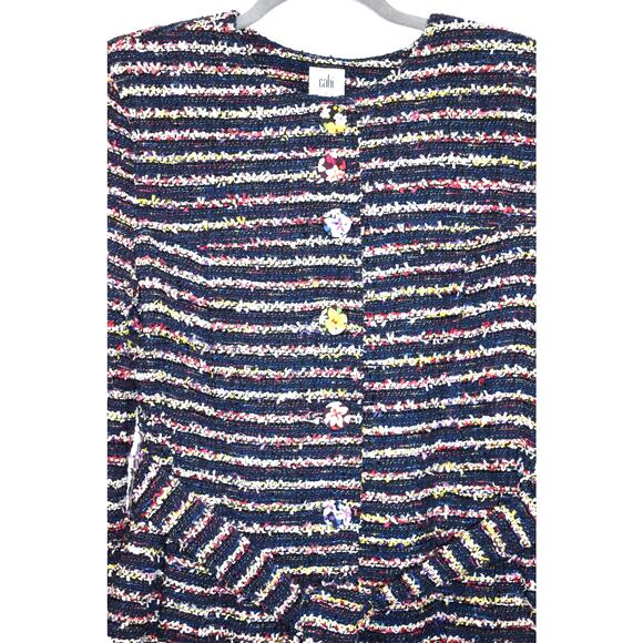cabi Tweed Jacket Women's Size 8 Headline Topper Floral #5660 Spring 2020 Funky - Picture 2 of 12